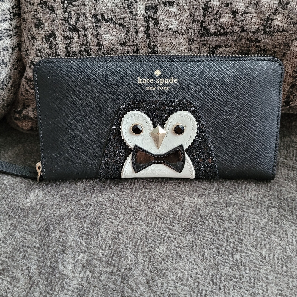 Kate spade NY Clifton lane penguin black wallet